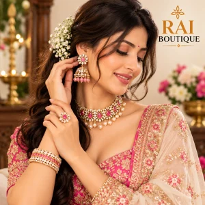Elegant Gold & Ruby Jewellery Set